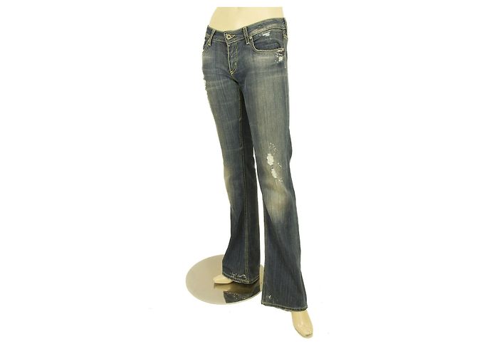 Dondup Blue Kinshasa Denim Jeans Distressed Hose Hose Gr 27 Code P183Y Held Weiß - Ansicht 3
