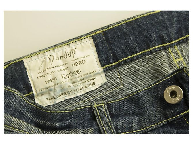 Dondup Blue Kinshasa Denim Jeans Distressed Hose Hose Gr 27 Code P183Y Held Weiß - Ansicht 5
