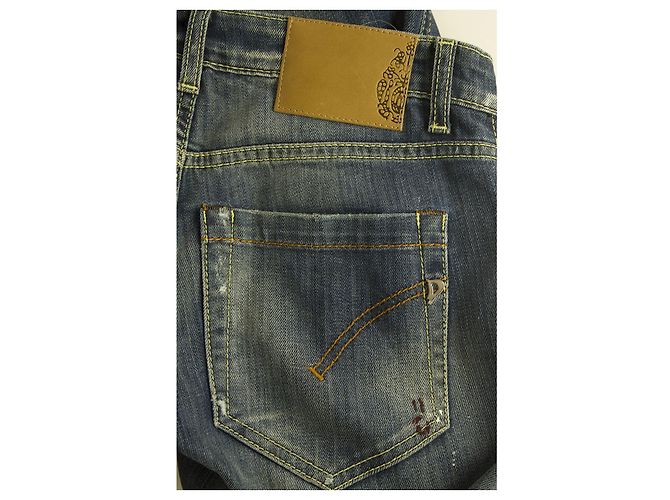 Dondup Blue Kinshasa Denim Jeans Distressed Hose Hose Gr 27 Code P183Y Held Weiß - Ansicht 8