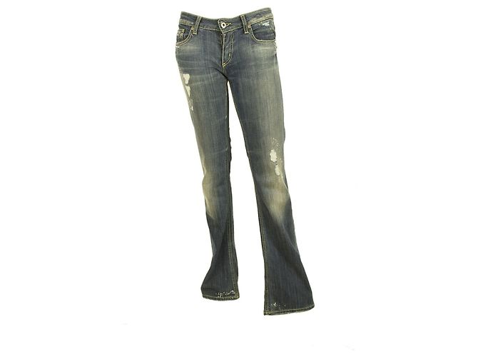 Dondup Blue Kinshasa Denim Jeans Distressed Hose Hose Gr 27 Code P183Y Held Weiß - Ansicht 9