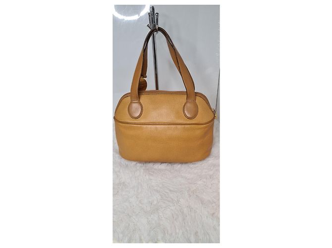 Borsa Dior in pelle martellata giallo senape - vista 2