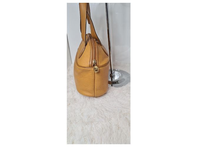 Borsa Dior in pelle martellata giallo senape - vista 3