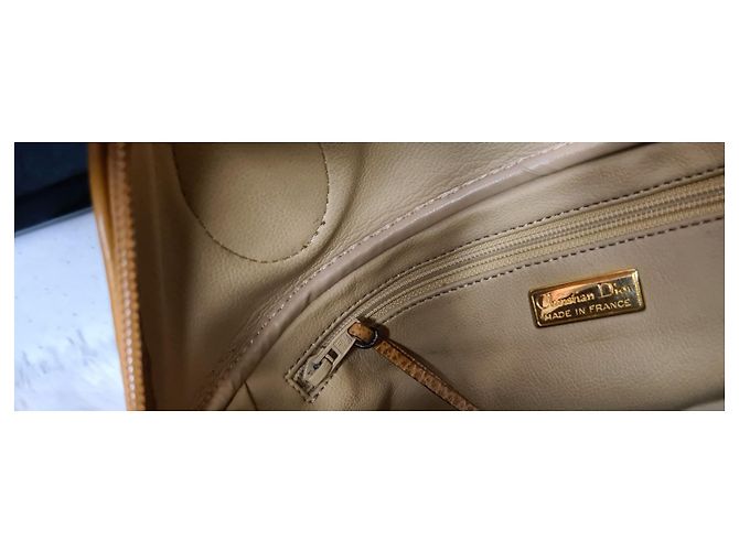 Borsa Dior in pelle martellata giallo senape - vista 7