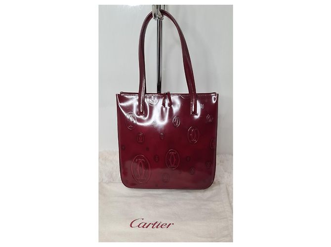 Borsa Cartier Rosso scuro in vernice Bordò - vista 2