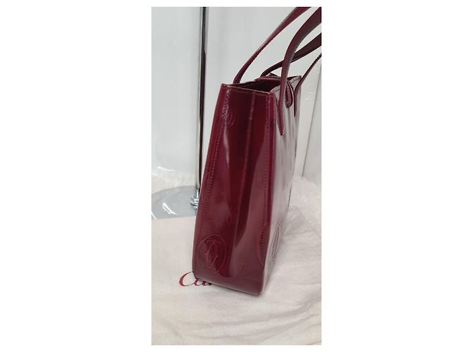 Borsa Cartier Rosso scuro in vernice Bordò - vista 3