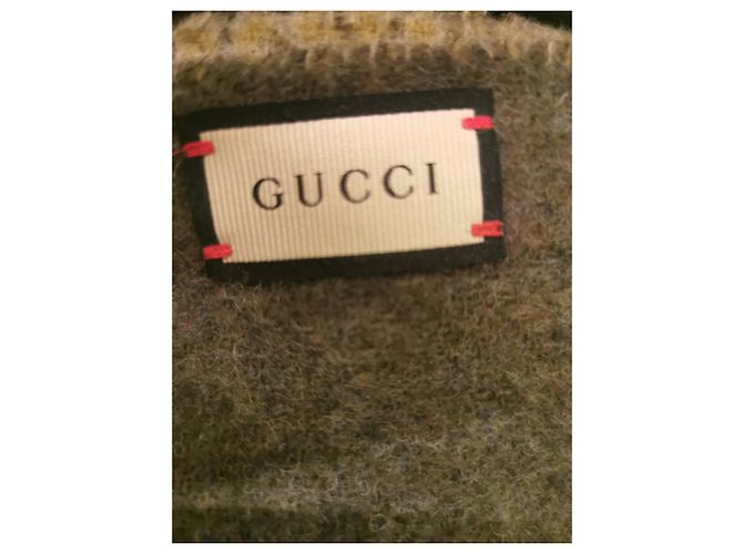 Écharpe Gucci en laine vert olive - vue 6