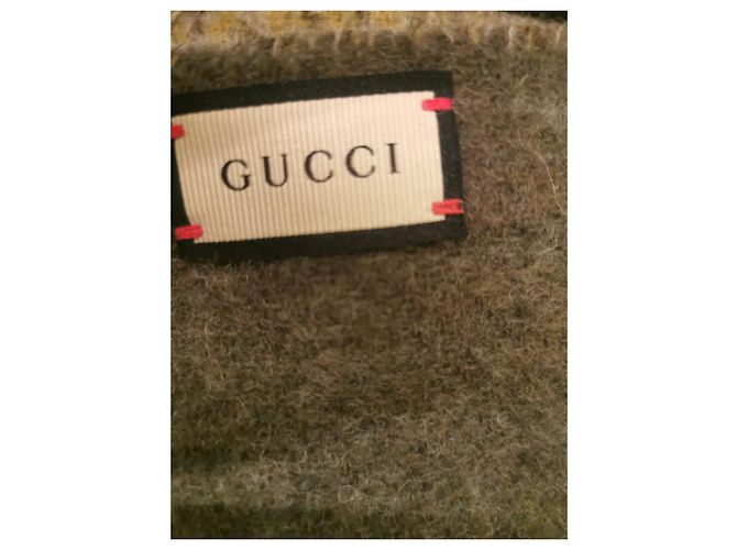 Écharpe Gucci en laine vert olive - vue 7