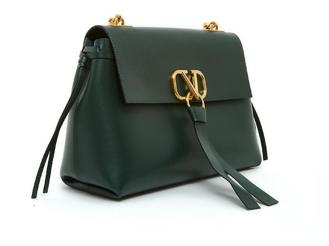 Valentino VLOGO GRANDE IN PELLE VERDE Verde scuro - vista 2