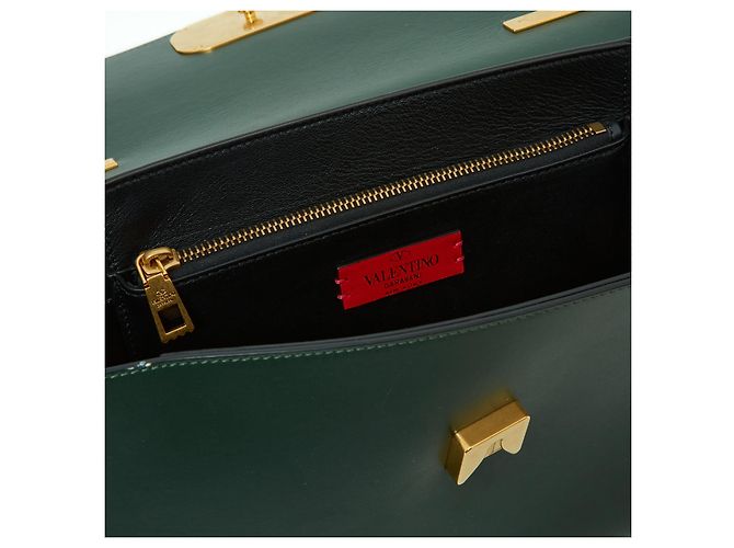 Valentino VLOGO GRANDE IN PELLE VERDE Verde scuro - vista 5