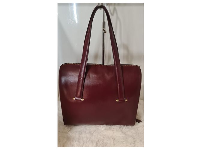 Borsa Cartier Must de Cartier in Pelle Rosso Scuro Bordò - vista 7