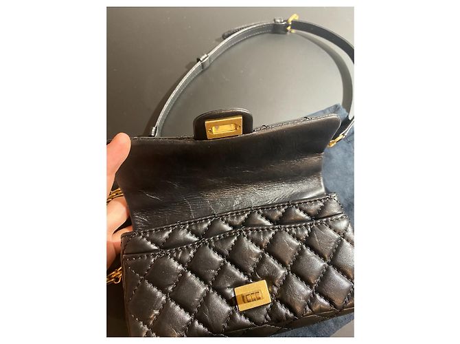 Borsa Chanel 2.55 Banana Nera in Pelle Nero - vista 8