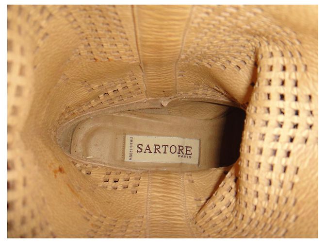 Sartore openwork leather boots beige 37 - view 7