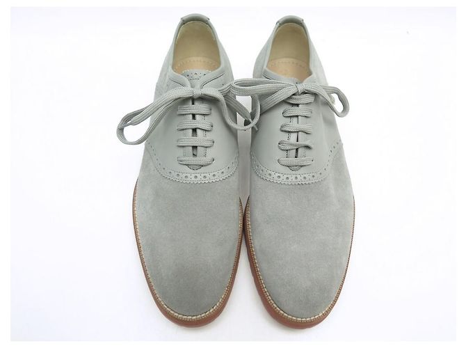 NUOVE SCARPE LOUIS VUITTON RICHELIEU IN CAMOSCIO E PELLE 7 IT 42 SCARPE FR CERVO Grigio - vista 5