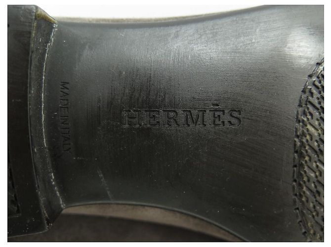 Mocassini Hermès 43.5 SCARPE IN CAMOSCIO GRIGIO MARRONE CERVO - vista 4