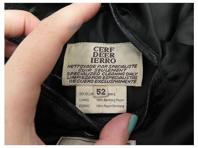 Hermès HERMES JACKET L 52 BLACK DEER LEATHER DEER LEATHER COAT JACKET - view 3
