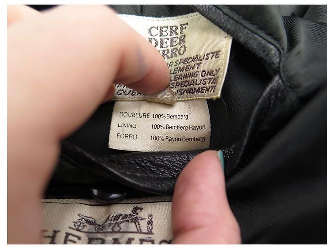 Hermès HERMES JACKET L 52 BLACK DEER LEATHER DEER LEATHER COAT JACKET - view 4