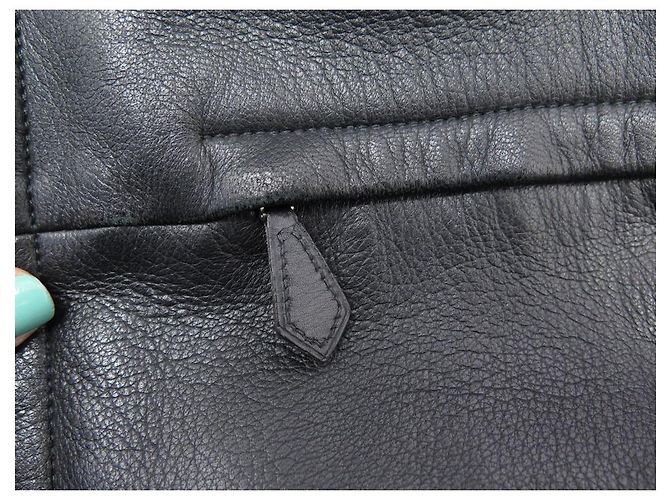 Hermès HERMES JACKET L 52 BLACK DEER LEATHER DEER LEATHER COAT JACKET - view 9