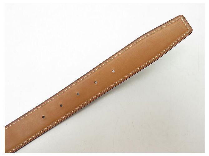 Autre Marque NEUE T-GÜRTELKRAWATTE85 95 PR-SCHNALLE HERMES 32MM BRAUNER GÜRTEL KROKODILLEDER - Ansicht 4