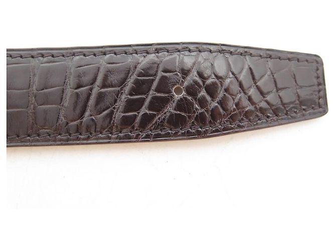 Autre Marque NEUE T-GÜRTELKRAWATTE85 95 PR-SCHNALLE HERMES 32MM BRAUNER GÜRTEL KROKODILLEDER - Ansicht 5
