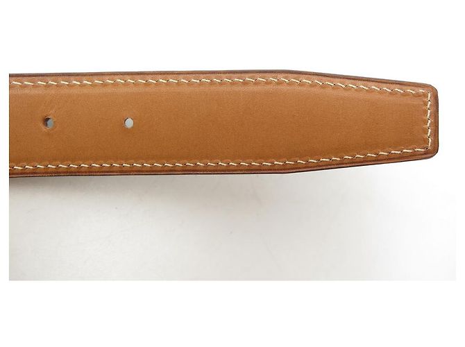 Autre Marque NEUE T-GÜRTELKRAWATTE85 95 PR-SCHNALLE HERMES 32MM BRAUNER GÜRTEL KROKODILLEDER - Ansicht 8