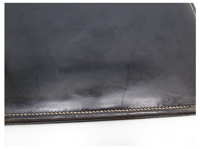 Hermès VINTAGE SOUS MAIN DE BUREAU HERMES DUPRE-LAFON 1940 1950 CUIR BOX DESKTOP OFFICE Noir - vue 3