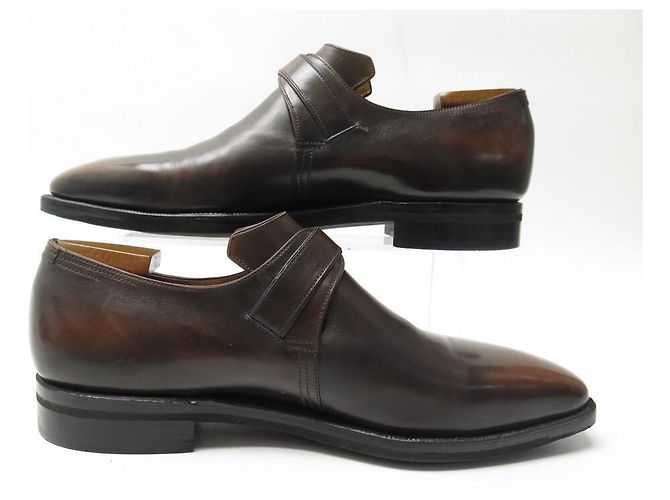 CORTHAY ARCA SCHUHE 9 43 BRAUNE LEDER LOAFERS SCHNALLSCHUHE - Ansicht 2