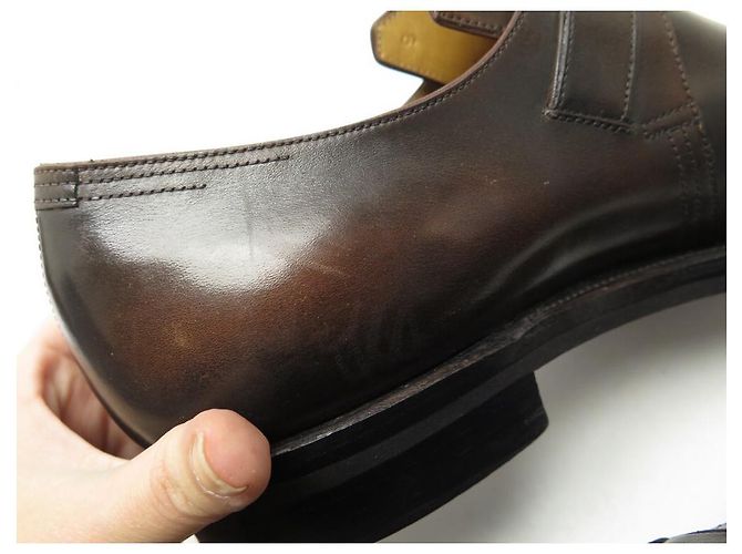 CORTHAY ARCA SCHUHE 9 43 BRAUNE LEDER LOAFERS SCHNALLSCHUHE - Ansicht 7