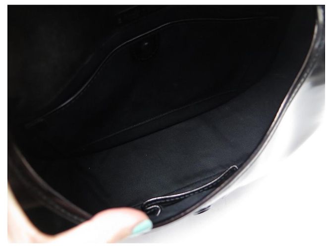 BOLSA RALPH LAUREN RICKY CARDRIDGE PATENTE DE COURO BOLSA DE MÃO PRETA - vista 13