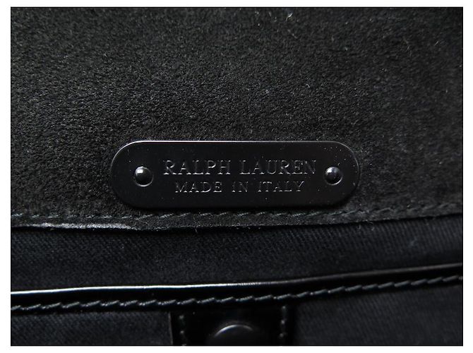 BOLSA RALPH LAUREN RICKY CARDRIDGE PATENTE DE COURO BOLSA DE MÃO PRETA - vista 14