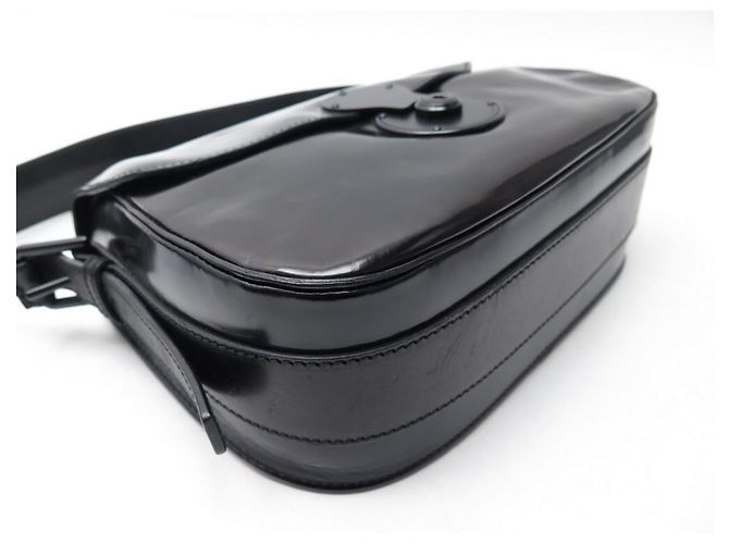 BOLSA RALPH LAUREN RICKY CARDRIDGE PATENTE DE COURO BOLSA DE MÃO PRETA - vista 3