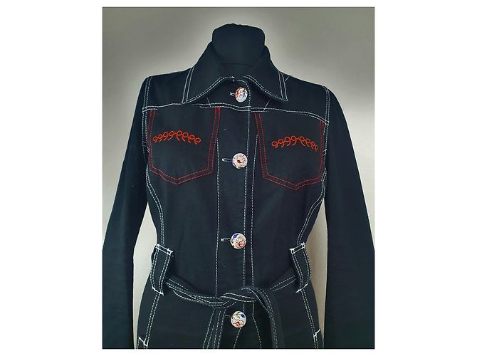 Gabardina de mezclilla bordada Galliano azul Multicolor - vista 2