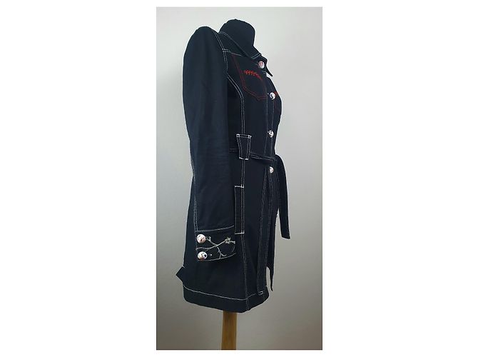 Gabardina de mezclilla bordada Galliano azul Multicolor - vista 3