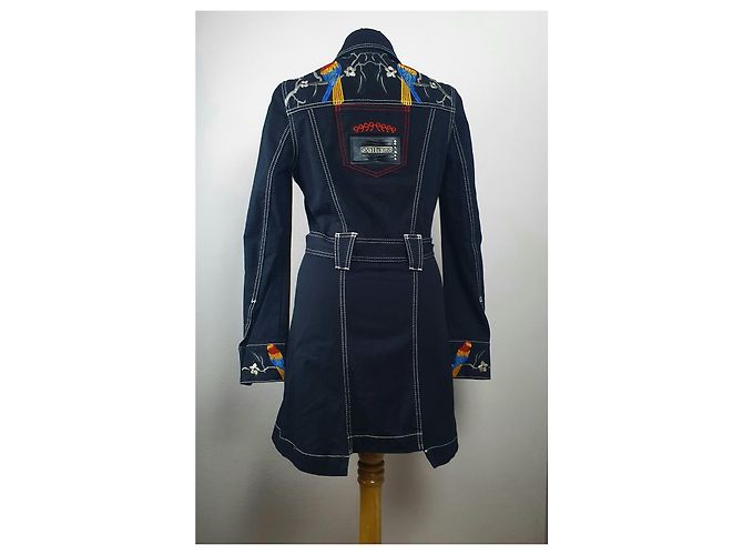 Gabardina de mezclilla bordada Galliano azul Multicolor - vista 4