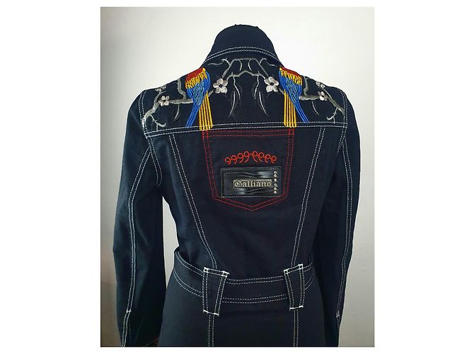 Gabardina de mezclilla bordada Galliano azul Multicolor - vista 5
