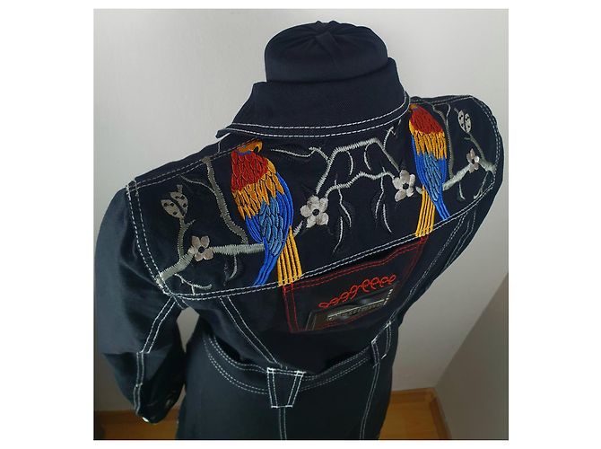 Gabardina de mezclilla bordada Galliano azul Multicolor - vista 6