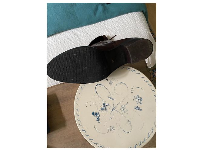 Autre Marque Botas altas de piel marrón Castaño - vista 4