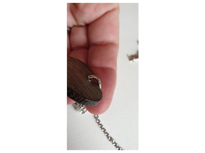 Yves Saint Laurent Herzanhänger aus Holz und Silber 925 - Ansicht 5