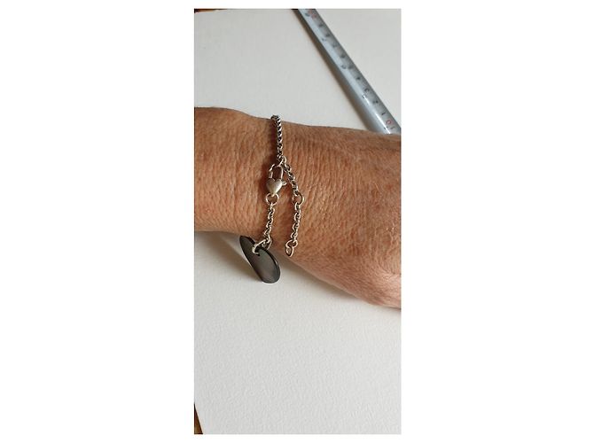 Yves Saint Laurent Bracciale regolabile a cuore in argento 925 e madreperla - vista 5
