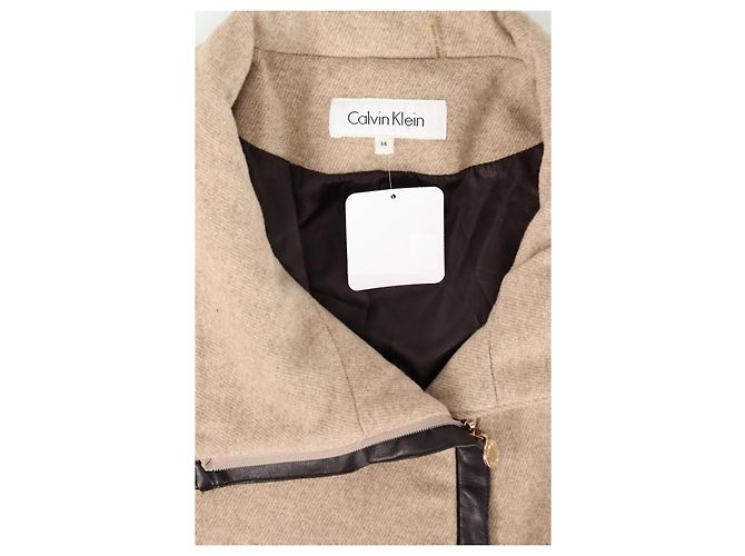 Abrigo Calvin Klein Beige de Lana XL - vista 4
