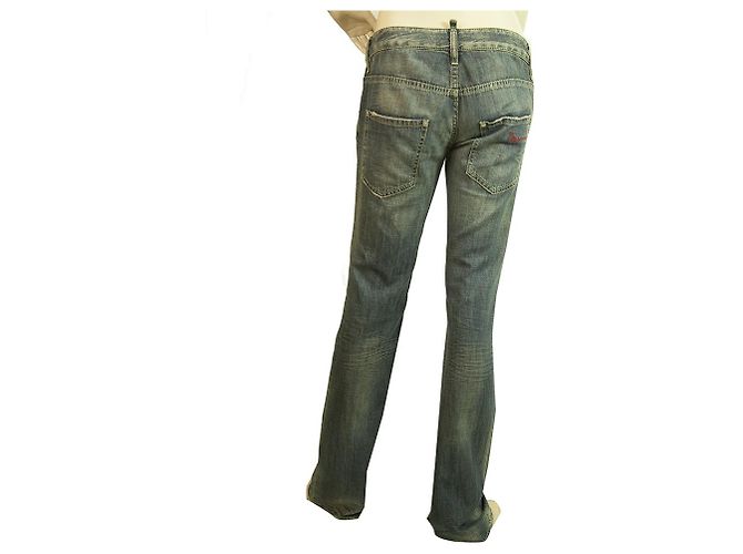 Dsquared2 Dsquared 2 Blue Denim Jeans Low Rise Knee Patch Distressed Trousers Pants sz 40 - view 2