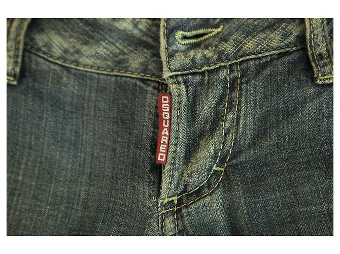 Dsquared2 Dsquared 2 Blue Denim Jeans Low Rise Knee Patch Distressed Trousers Pants sz 40 - view 3