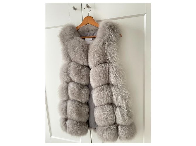 Autre Marque Mayfurs Pelzweste ärmellos grau - Ansicht 2
