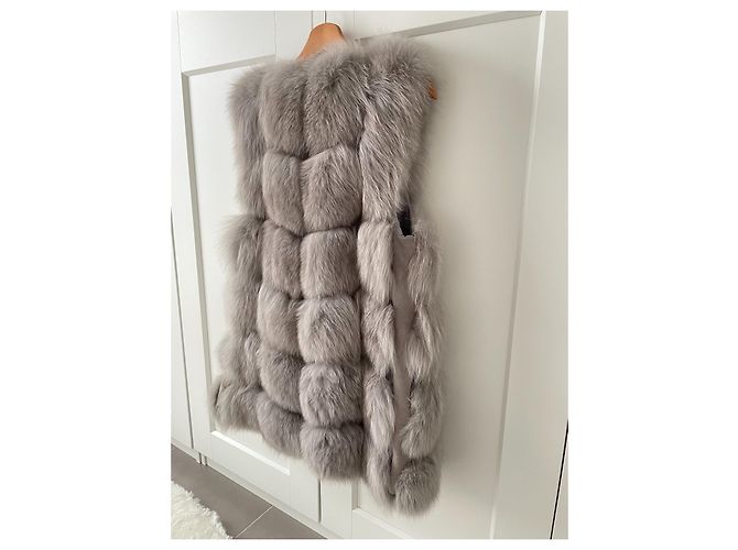 Autre Marque Mayfurs Pelzweste ärmellos grau - Ansicht 5