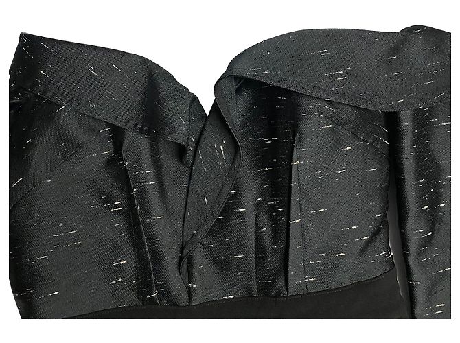Self Portrait Tuta con spalle scoperte in jacquard nero e crepe - vista 5