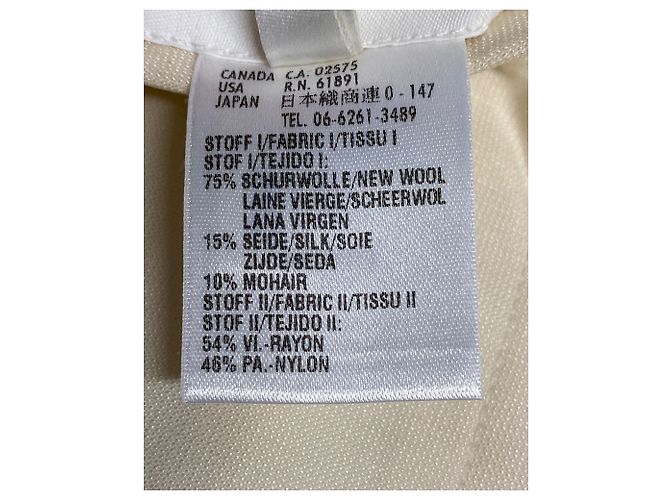 Completo pantalone Escada in pizzo e perle in lana crema Bianco Crudo - vista 10