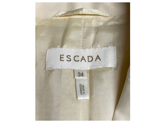 Completo pantalone Escada in pizzo e perle in lana crema Bianco Crudo - vista 3