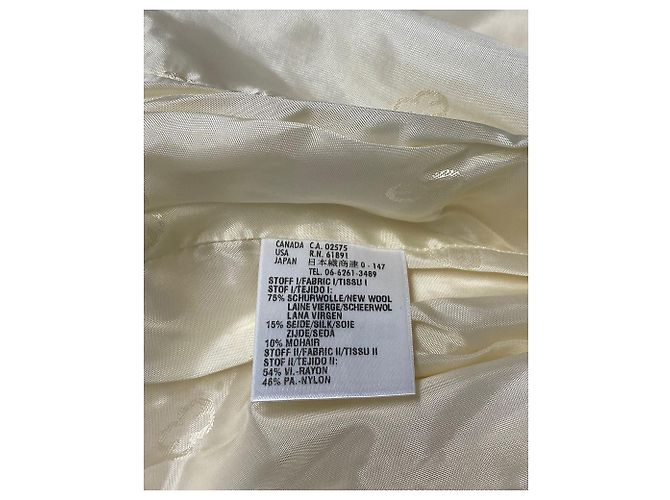 Completo pantalone Escada in pizzo e perle in lana crema Bianco Crudo - vista 4