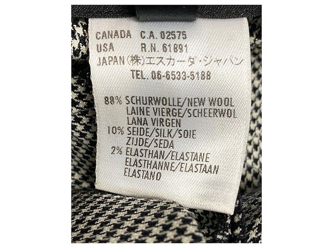 Escada Beaded Houndstooth Trouser Suit Set in Grey Wool - view 10