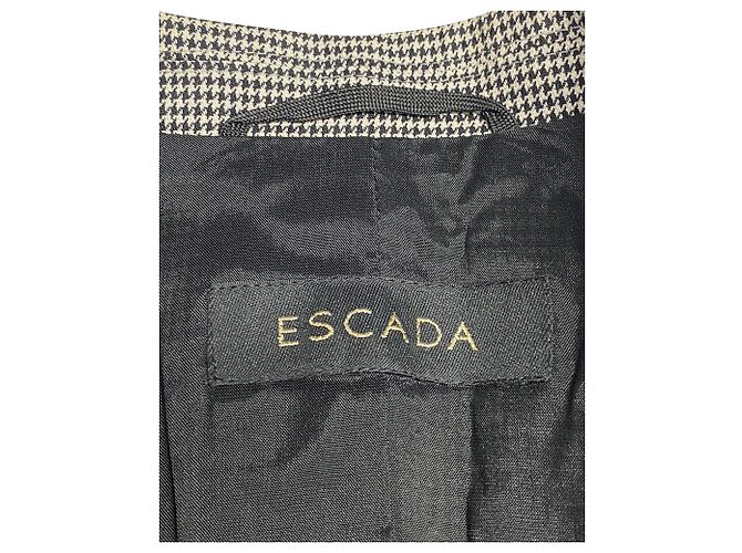 Escada Beaded Houndstooth Trouser Suit Set in Grey Wool - view 3