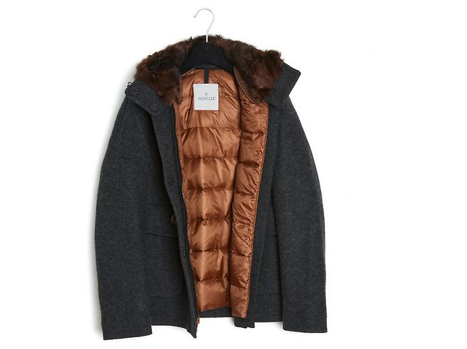 Moncler PELO PLUMAS LANA GRIS OSCURO FR38 Gris antracita - vista 3